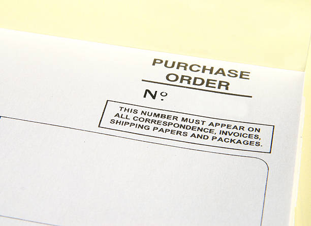 Purchase order number stock photo