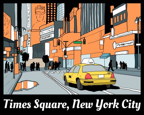 times 스퀘어  - times square billboard stock illustrations