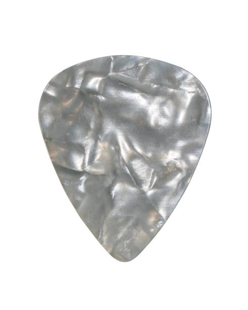 istock Whtie plastic guitar plectrum isolated on white background. Guitar Pick 914912602