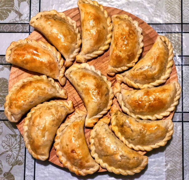 Delicious golden empanadas, a typical appetizer in Argentina.