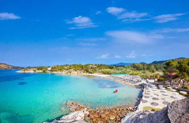 Photo of Beautiful Talgo beach on the east coast of Sithonia, Halkidiki, Greece.