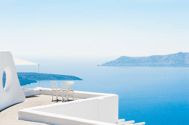istock Two chairs on the terrace with sea views. 914920820