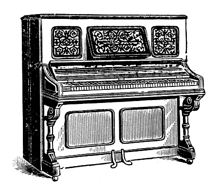 Antique illustration: Vertical Piano