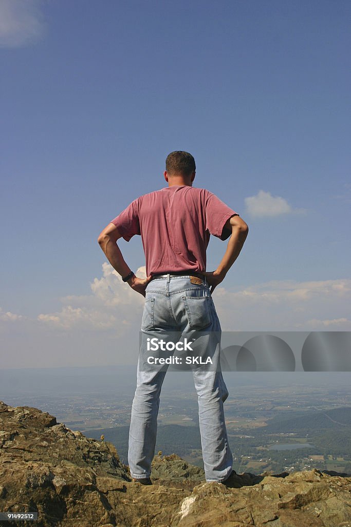 Jovem homem no topo de uma montanha - Foto de stock de Adulto royalty-free