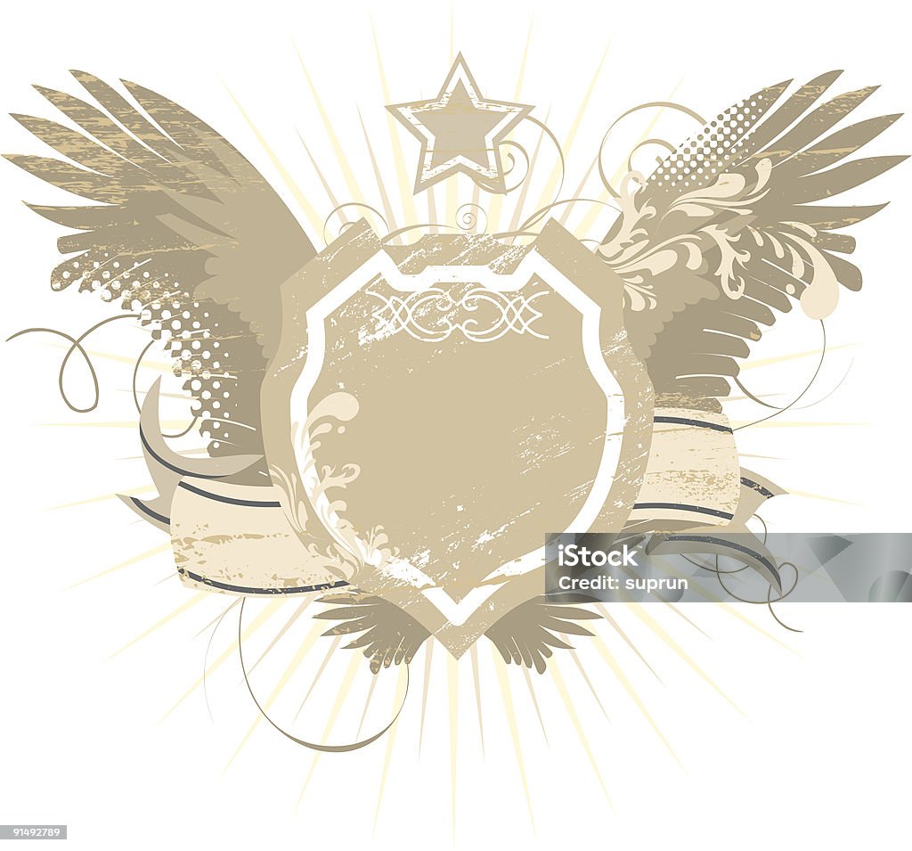 Brown pastelowych Tarcza z skrzydła - Zbiór ilustracji royalty-free (Brudny)