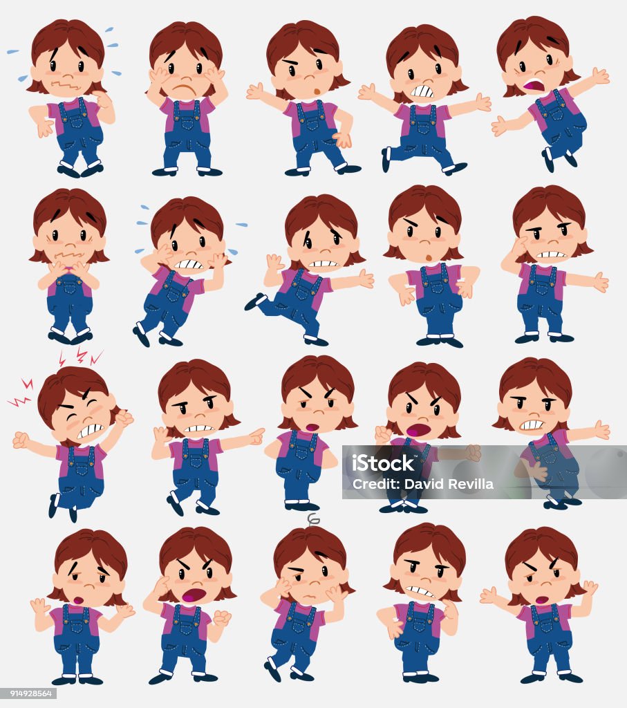 Cartoon Character Girl In Jeans Set With Different Postures Attitudes And  Poses Always In Negative Attitude Doing Different Activities In Vector  Vector Illustrations Stock Illustration - Download Image Now - iStock