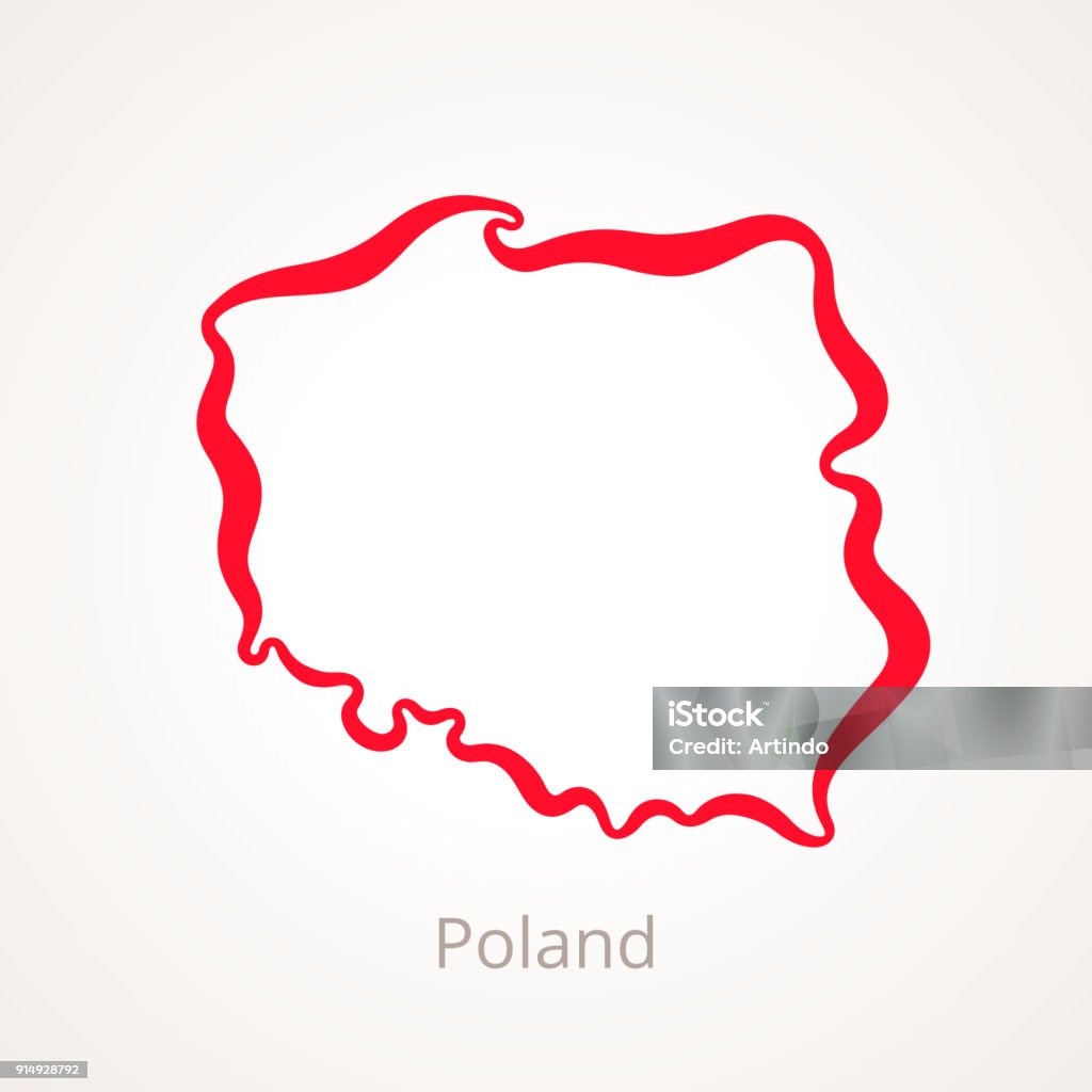 Polonia - mapa de contorno - arte vectorial de Polonia libre de derechos