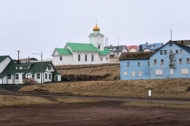 St Paul Island Russian Orthodox Church In Old Town stock photo
