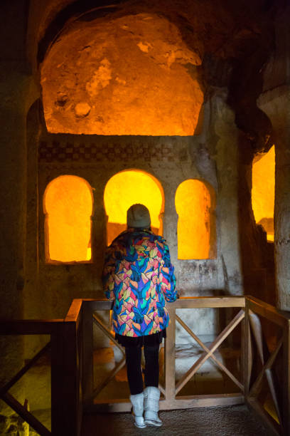 istock Abandoned chalky underground cave monastery, underground church in Kalach, Voronezh region, it's one of the most interesting cave monasteries in Russia 914940230