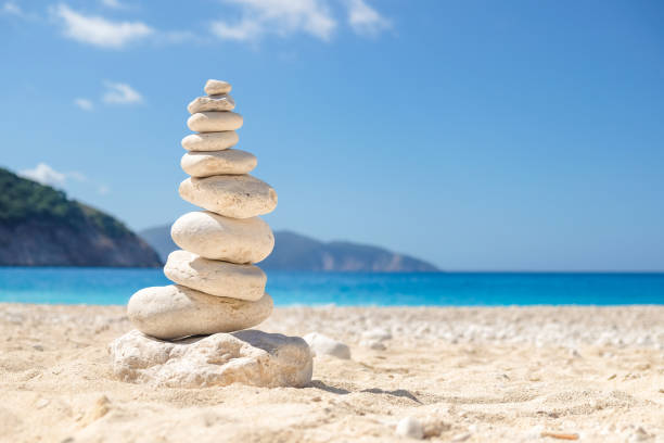 istock Zen stone balancing on a beach in Greece 914941006