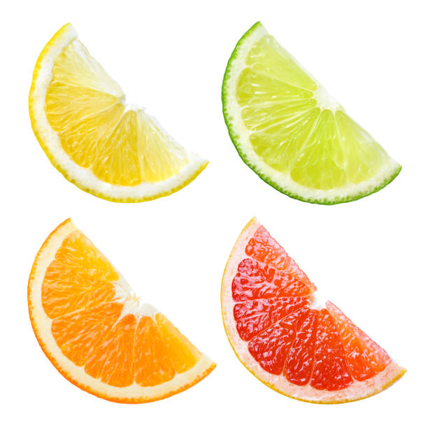 istock Citrus fruit. Orange, lemon, lime, grapefruit. Slices isolated on white background. Collection. 914945454