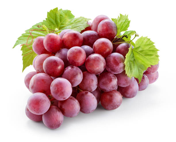 istock Grape isolated. Grapes with leaves on white. With clipping path. Full depth of field. 914948244