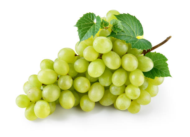 istock Green grape with leaves isolated on white. With clipping path. Full depth of field. 914948280