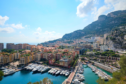 The view from the fortress on luxury homes yachts in Monaco.