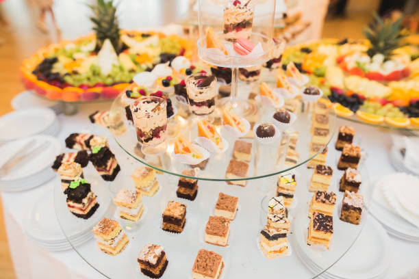 istock Different kinds of baked sweets on a buffet 914957158