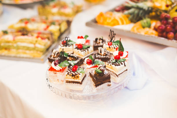 istock Different kinds of baked sweets on a buffet 914957740