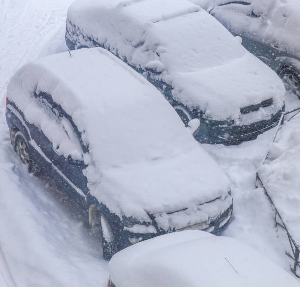 istock parked cars snowed during a snowfall 914965432