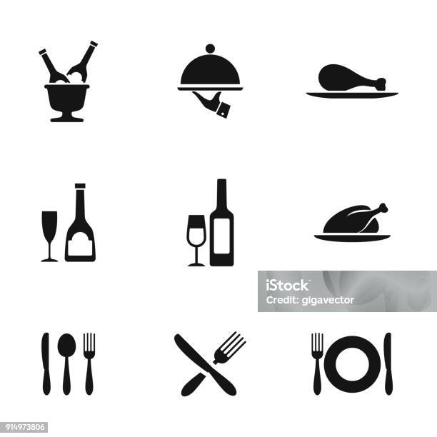 Food Vector Icons Stock Illustration - Download Image Now - Icon Symbol, Restaurant, Food