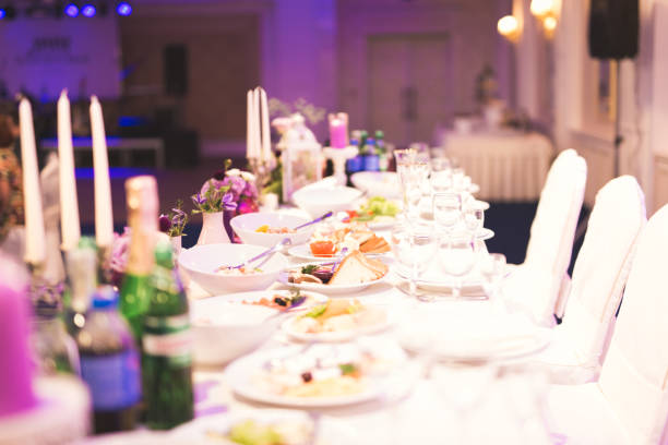 istock Interior of a restaurant prepared for wedding ceremony 914973982