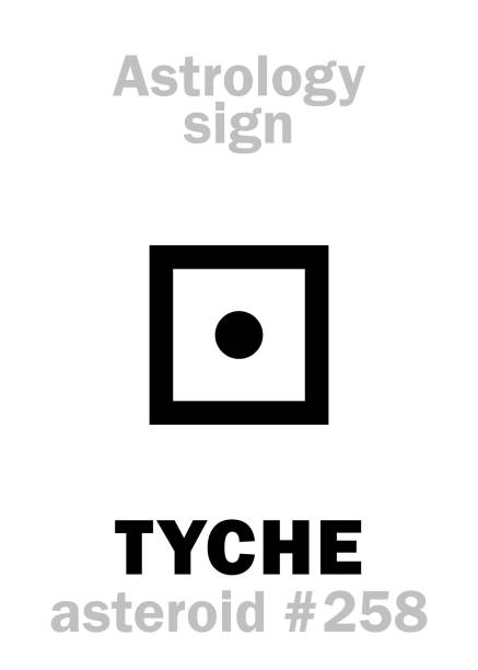 алфавит астрологии: tyche, астероид #258. знак символа иероглифов (единый символ). - tyche stock illustrations