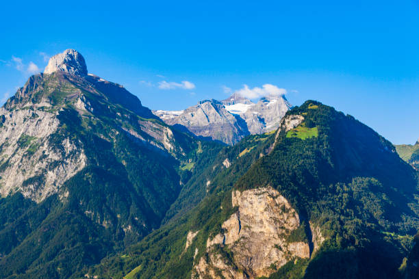 beautiful mountain range at vierwaldstättersee in lucerne in switzerland.