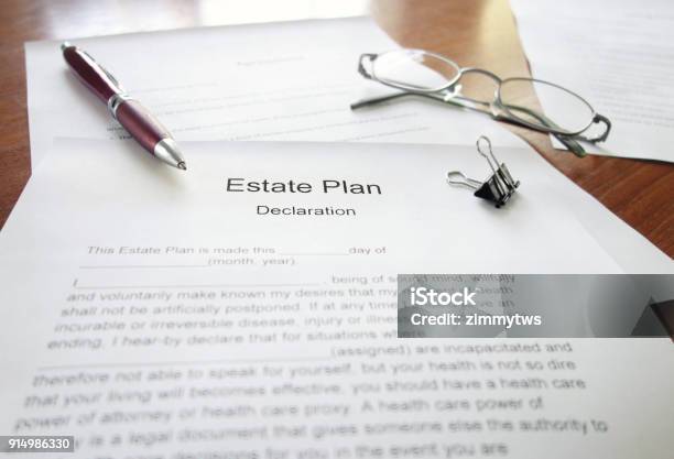 Estate Plan Document Stock Photo - Download Image Now - Probate, Law, Will - Legal Document