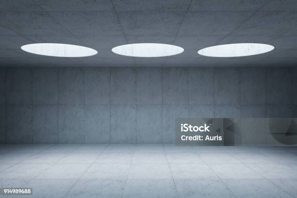 Blank Concrete Space Interior 3d Rendering Stock Photo - Download Image Now - Concrete, Empty, Industry