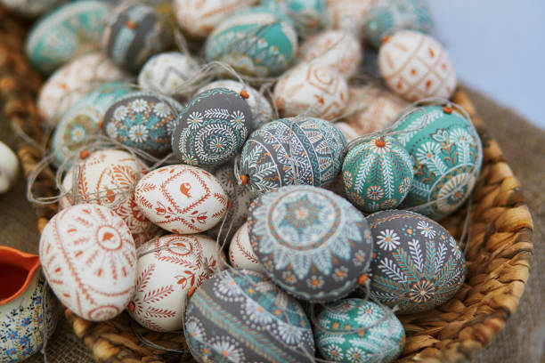 istock Colorful Easter eggs sold on Easter fair in Vilnius 914995160