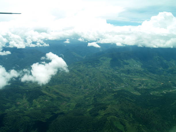 istock Aerial view Mountain With Green Forest With Beautiful White Cloud 914997424