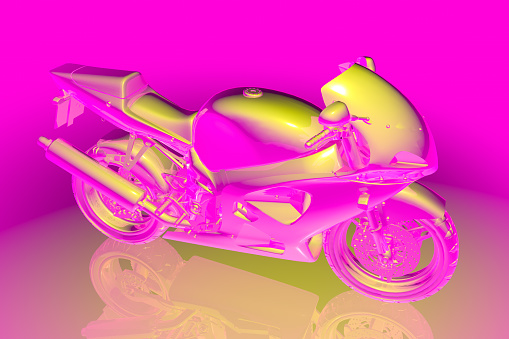 Modern style opal colored motorcycle design.