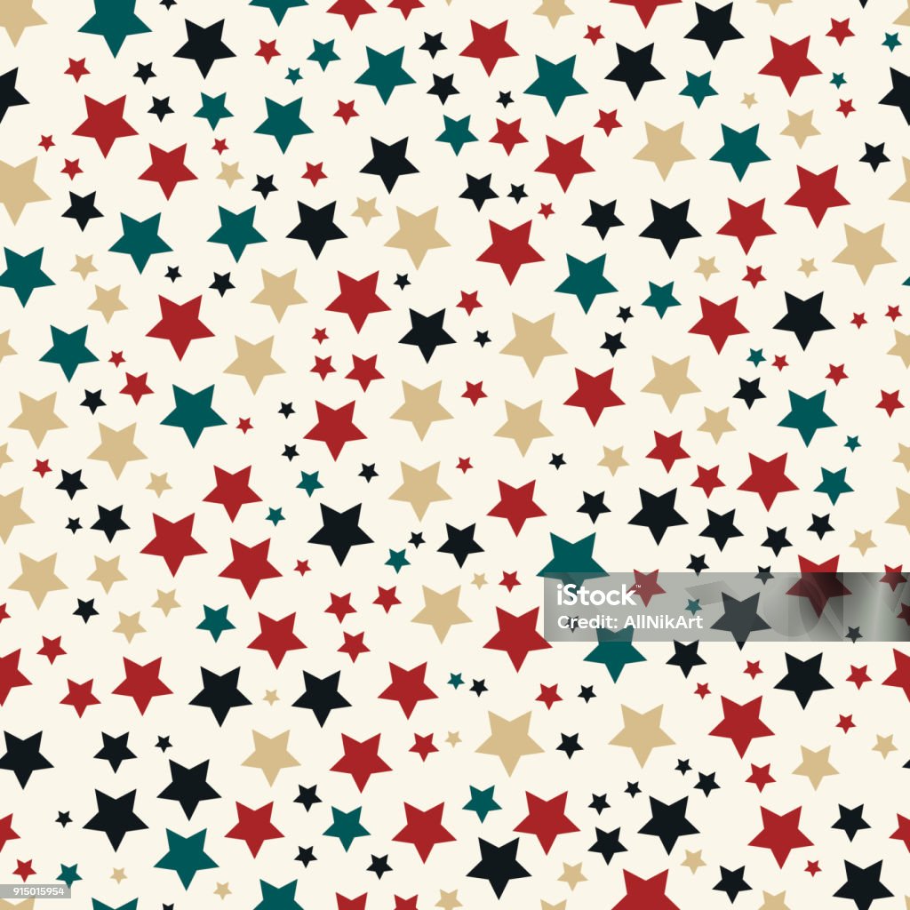 Simple Vector Stars Background Colorful Stars Vector Seamless Pattern Starry Sky Space Star Background ...