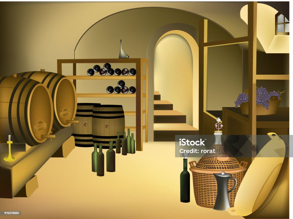 Wine cellar.  Alcohol - Drink stock vector