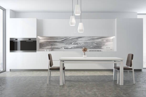 istock White and marble dininig room and kitchen 915020938