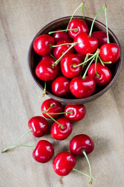 istock Fresh ripe organic cherries in plate. 915021384