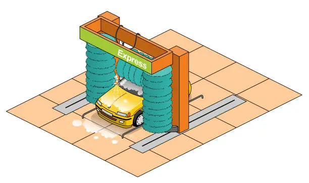 Vector illustration of car wash