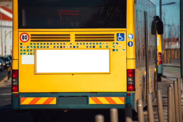 City bus with blank billboard