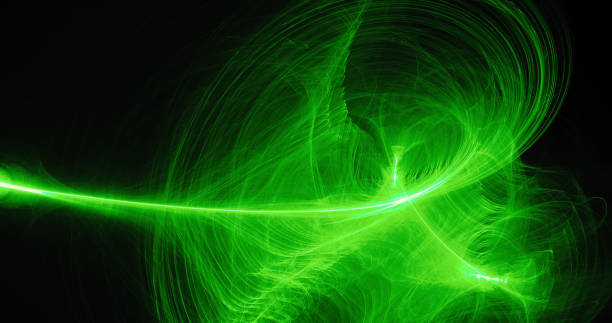 istock Green Abstract Lines Curves Particles Background 915041324