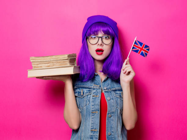 istock girl with Great Britain flag and books 915041902