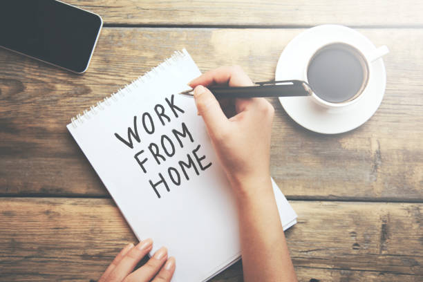 istock woman hand notebook written work from home text 915045394