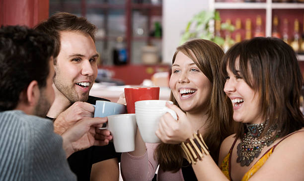 istock Young Friends Toasting with Coffee Cups 91505260