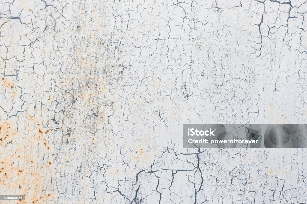 White Grunge Metal Background Texture Full frame shot of grungy old white metal. Cracked Stock Photo