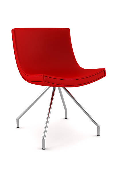 istock Red modern contemporary chair on white background 91505431
