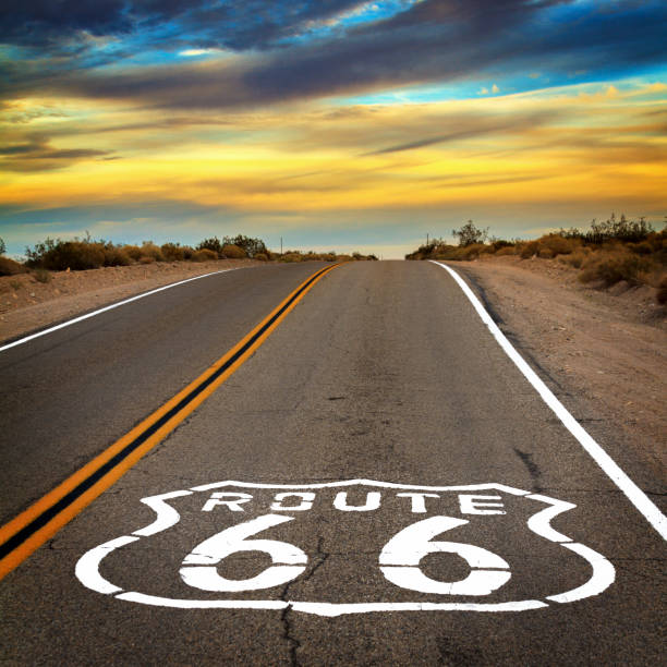 istock Route 66 Road in the Mojave Desert 915056112
