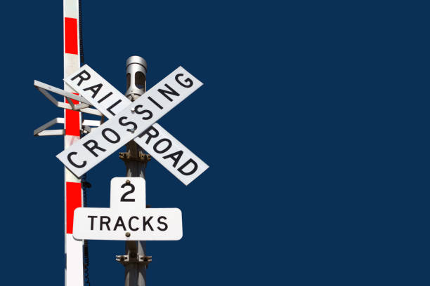 Railroad Crossing Sign stock photo