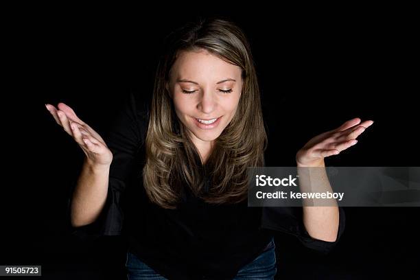 Woman Worshipping Stock Photo - Download Image Now - Praying, Adult, Beautiful People