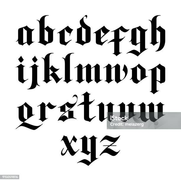 Gothic Vector Font Stock Illustration - Download Image Now - Gothic Style, Text, Typescript