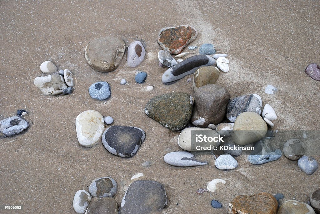 Frozen Stones  Beach Stock Photo