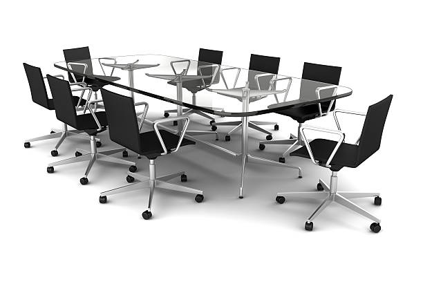 istock glass meeting table with black chairs isolated on white 91506419