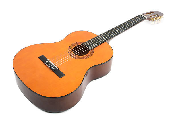 Classical acoustic guitar stock photo