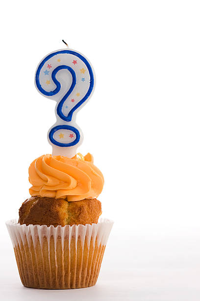 Questioning cupcake stock photo